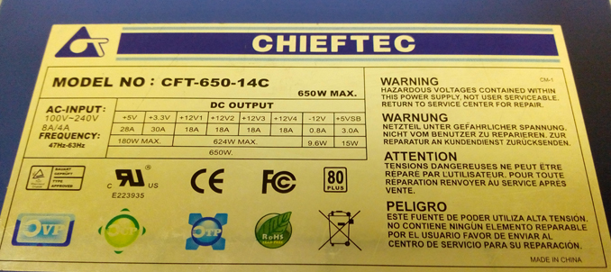 Не включается блок питания Chieftec 650W CFT-650-14C