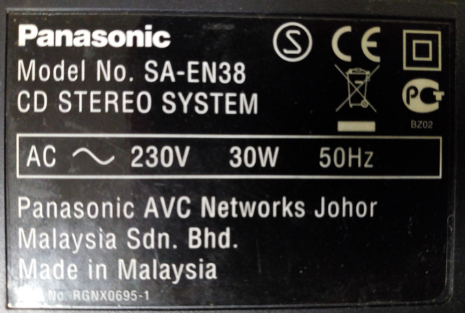 Ремонт CD-микросистемы Panasonic SA-EN38