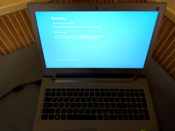 Не стартует Windows 8. Восстановление загрузки ноутбука Lenovo IdeaPad Z510