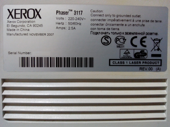 Ремонт Xerox Phaser 3117. Не печатает принтер, застряла бумага. Горит красный индикатор