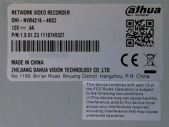 Ремонт видеорегистратор Dahua DHI-NVR4216-4KS2