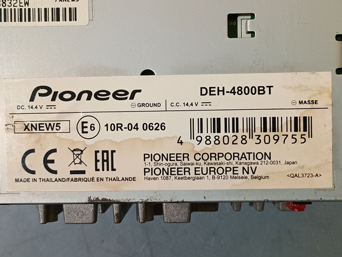 Ремонт автомагнитолы Pioneer DEH-4800BT. Нет звука