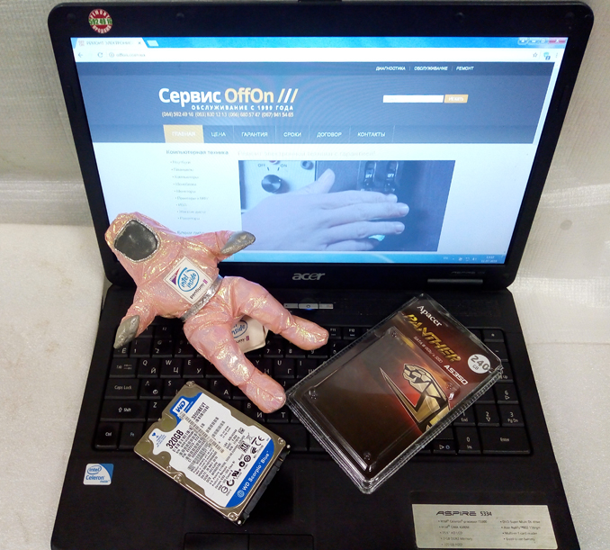 Клонирование диска HDD на SSD ноутбука Acer