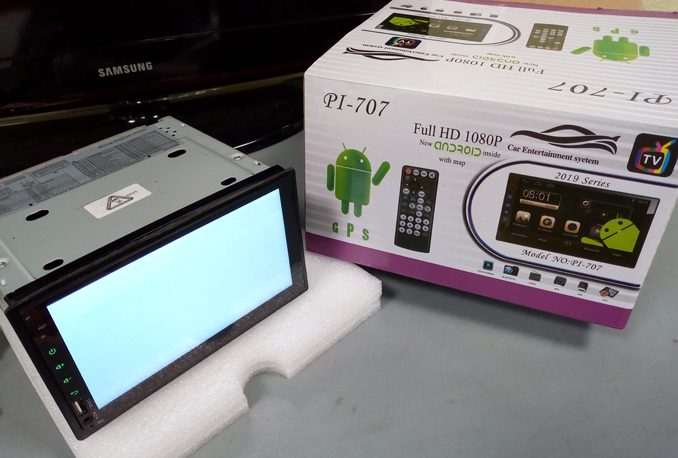 Белый экран автомагнитолы Pioneer PI-707 Android 8.1