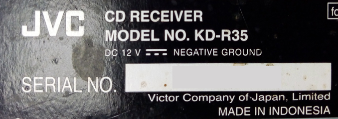 Protect при включении автомагнитолы JVC KD-R35