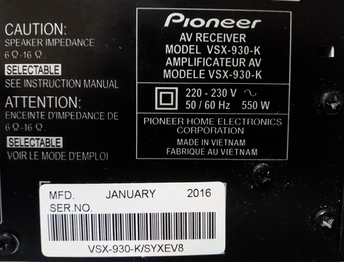 Ремонт Pioneer VSX-930-K. Ресивер не включается после пролития воды