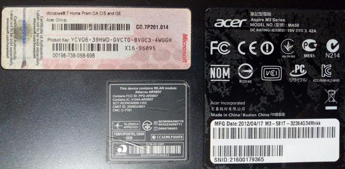 Ремонт Acer M3-581T-32364G34Mnkk. Замена клавиатуры ноутбука