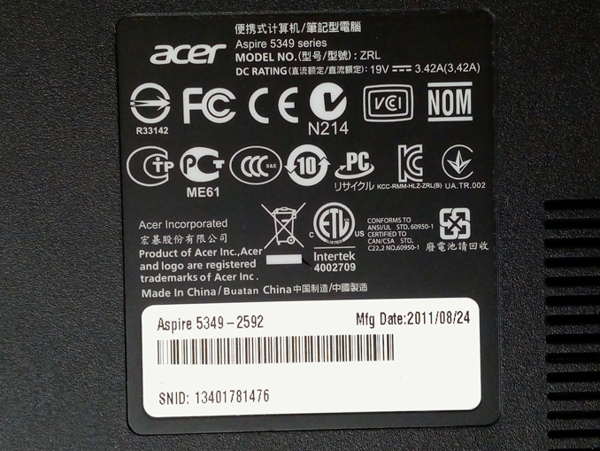 Ноутбук включается и сразу выключается. Ремонт Acer Aspire 5349