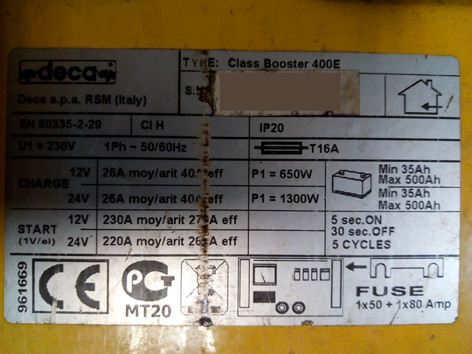 Ремонт пуско-зарядного устройства Deca Class Booster 400E