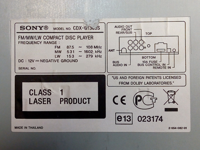 Ремонт Sony CDX-GT300S. Автомагнитола сама включается и выключается