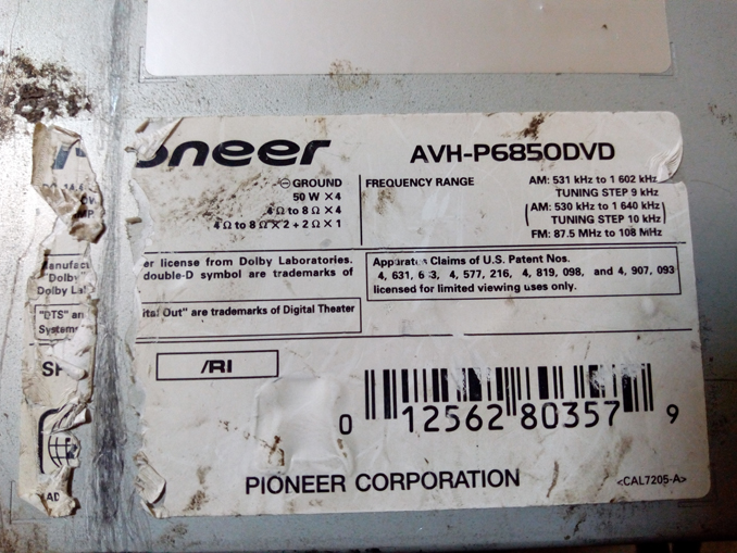 Ремонт Pioneer AVH-P6850DVD. Не работают кнопки автомагнитолы