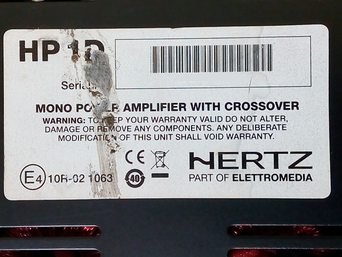 Не звука автомобильного усилителя Hertz HP 1D