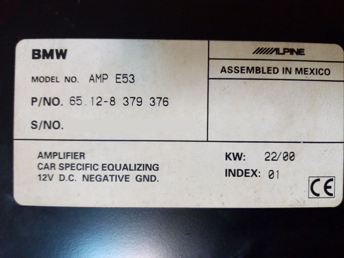 Нет звука автомобильного усилителя Alpine BMW F10 AMP E53