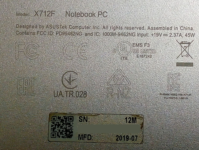 Не включается ноутбук. Ремонт Asus VivoBook 17 X712FA