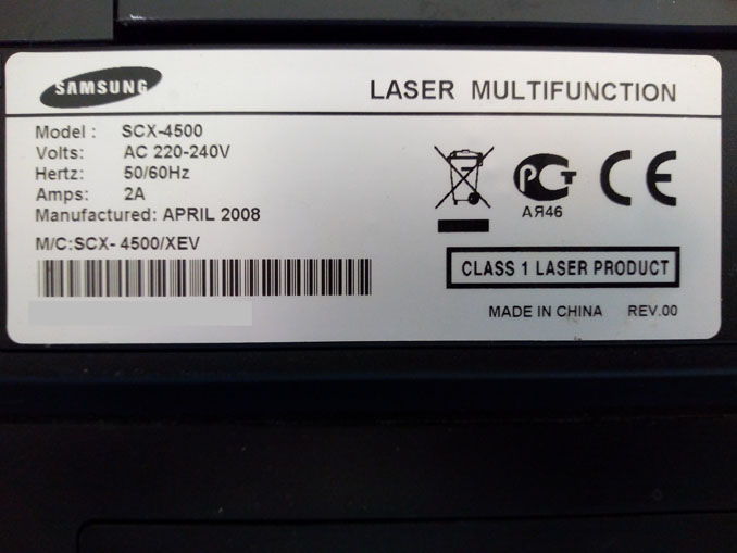 Ошибка МФУ Samsung SCX-4500. Не печатает, не копирует. Горит красный индикатор