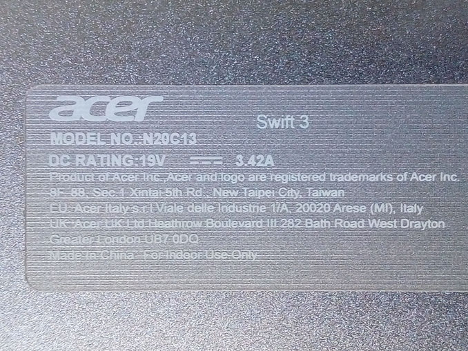Не включается ноутбук Acer Swift 3 SF316-5154-C5