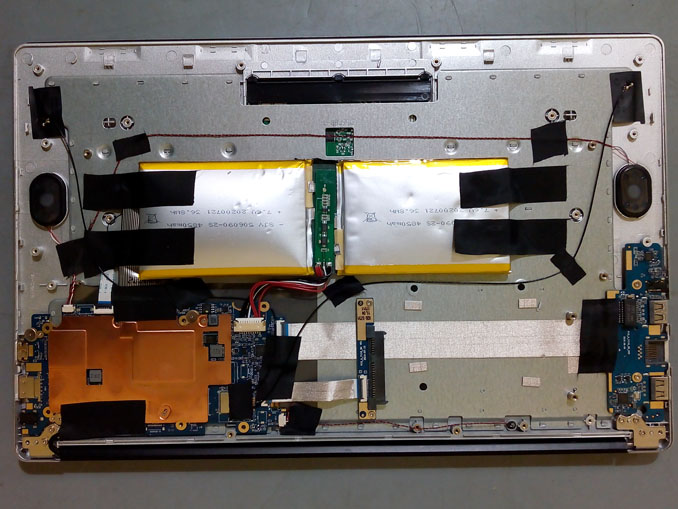 Замена батареи ноутбука Yepo 737, ремонт разъема audio out