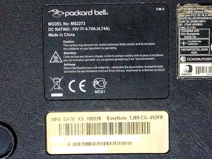 Ремонт ноутбук Packard Bell EasyNote TJ65. Щелкает диск
