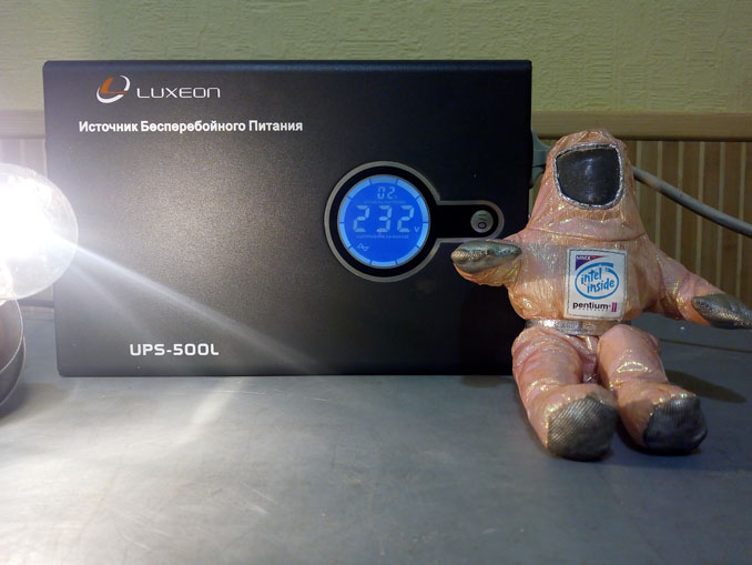 Не работает от батареи ИБП Luxeon UPS-500LU