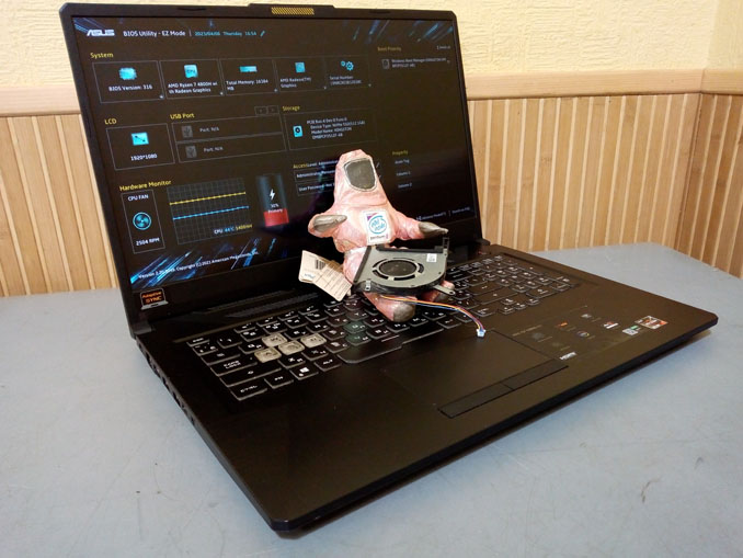 Тарахтит вентилятор ноутбука Asus TUF Gaming A17 FA706