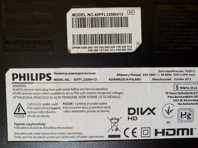 Ремонт Philips 40PFL3208. Звук есть, черный экран