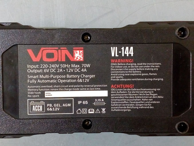 Не заряжает аккумулятор устройство Voin VL-144