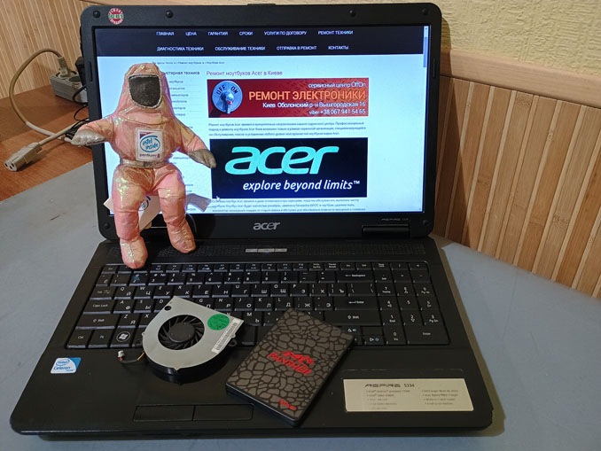 Ремонт Acer Aspire 5334. Сбой Windows из-за SSD