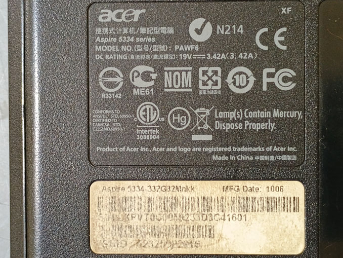 Ремонт Acer Aspire 5334. Сбой Windows из-за SSD