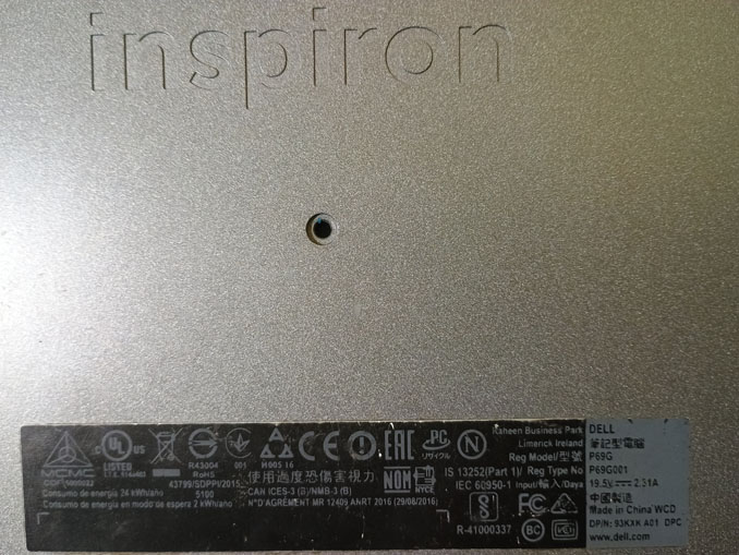 Ремонт ноутбука Dell Inspiron P69G. Замена батареи