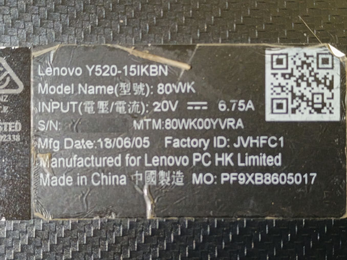 Греется Lenovo Legion Y520-15IKBN. Чистка ноутбука