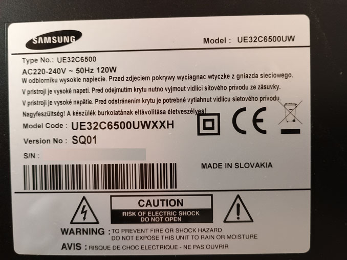 Ремонт Samsung UE32C6500UW. Выключается