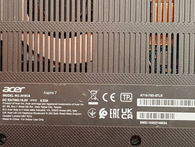 Ремонт Acer Aspire 7 A715-75G-57LR. Не включается