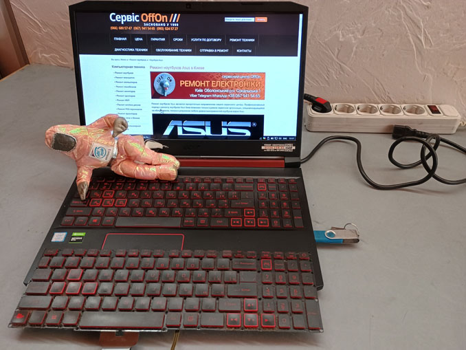 Ремонт Acer Nitro 5 AN515-54-56AB. Замена клавиатуры