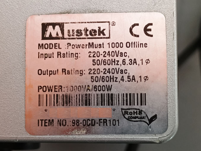 Ремонт Mustek PowerMust 1000 Offline. Писк при работе